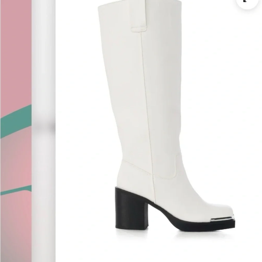Elegant white Over the Knee Boots size 6